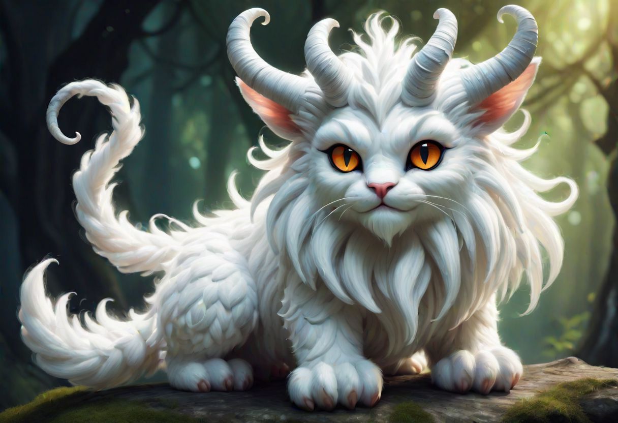 Fantasy AI image of horned cat